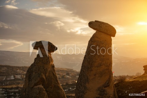 Picture of The Twins fairy chimneys in GoremeUrgup Cappadocia Turkey